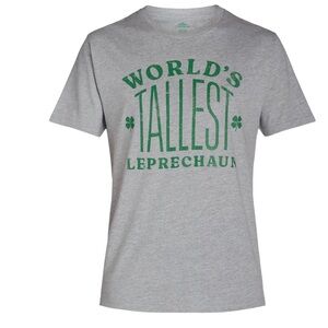 💕5/$15 Gray T-Shirt with Green Graphic, Worlds Tallest Leprechaun